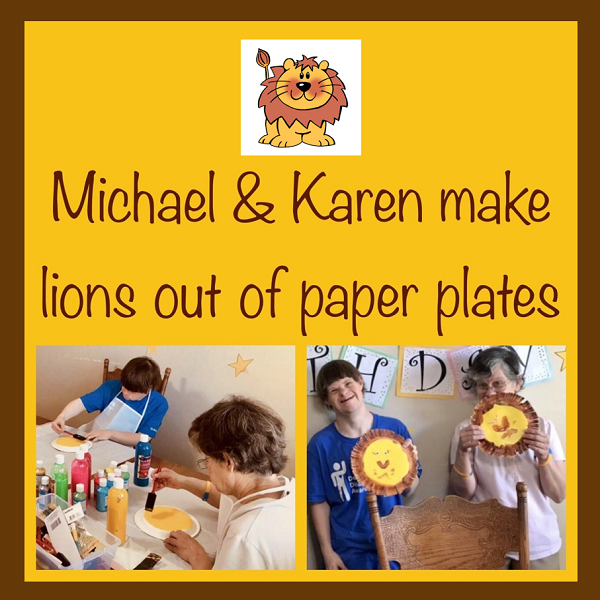 Karen and Michael Paper Plate Lion Collage W2